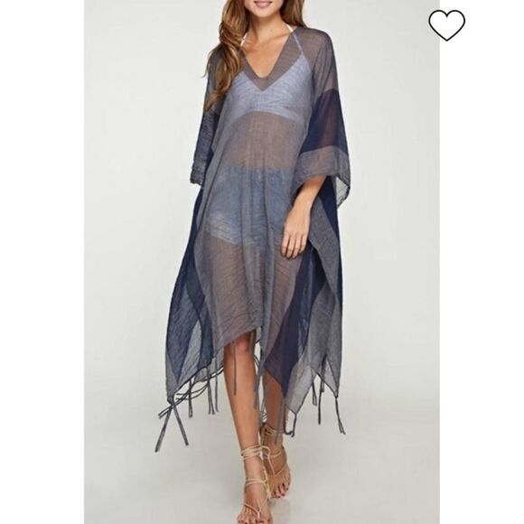LOVESTITCH WIDE STRIPED CAFTAN - Picture 1 of 4